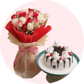 Flowers with cakes